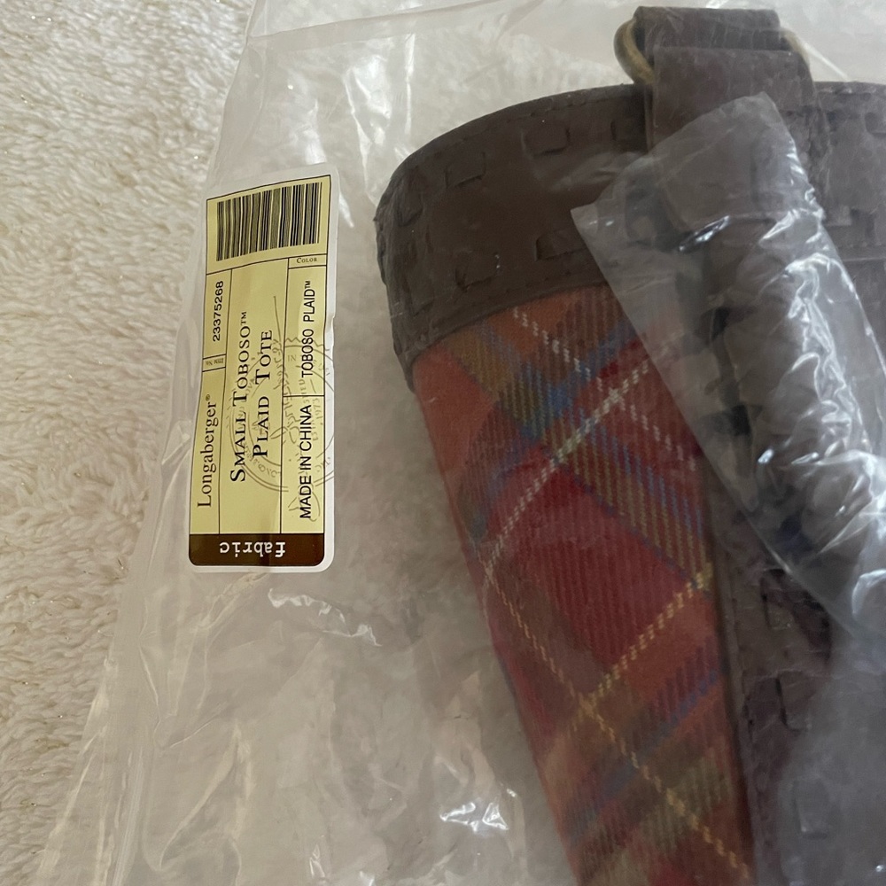 Longaberger Small Toboso Plaid Tote